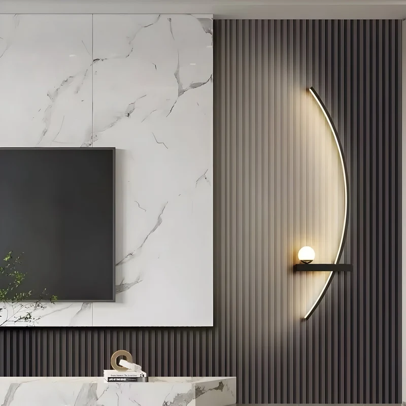 Moderne Led Wandleuchte Met Gebogen Design En Dimbare Verlichting Voor Slaap- En Woonkamer | Sansoti