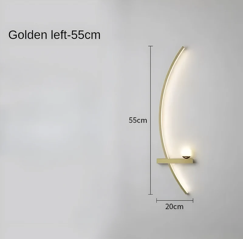 Moderne Led Wandleuchte Met Gebogen Design En Dimbare Verlichting Voor Slaap- En Woonkamer | Sansoti
