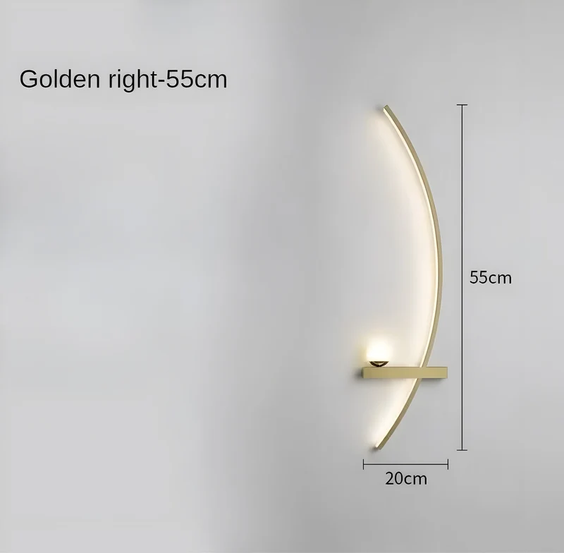 Moderne Led Wandleuchte Met Gebogen Design En Dimbare Verlichting Voor Slaap- En Woonkamer | Sansoti