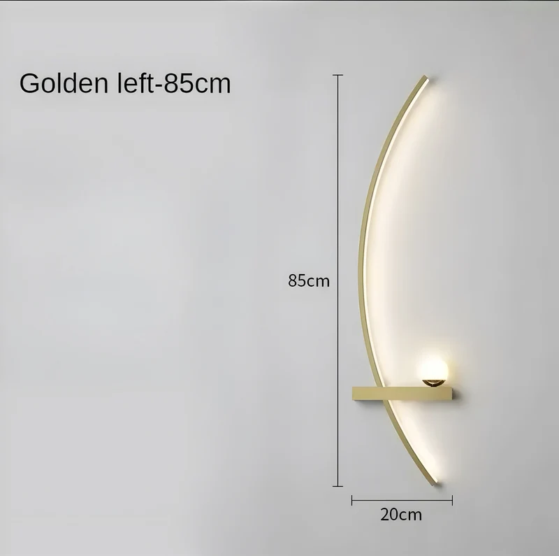 Moderne Led Wandleuchte Met Gebogen Design En Dimbare Verlichting Voor Slaap- En Woonkamer | Sansoti