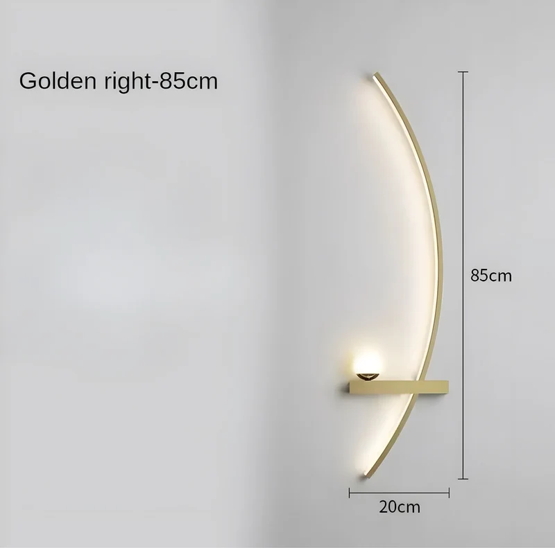 Moderne Led Wandleuchte Met Gebogen Design En Dimbare Verlichting Voor Slaap- En Woonkamer | Sansoti