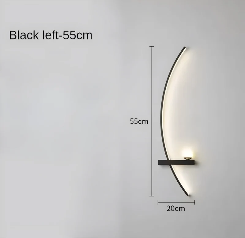 Moderne Led Wandleuchte Met Gebogen Design En Dimbare Verlichting Voor Slaap- En Woonkamer | Sansoti
