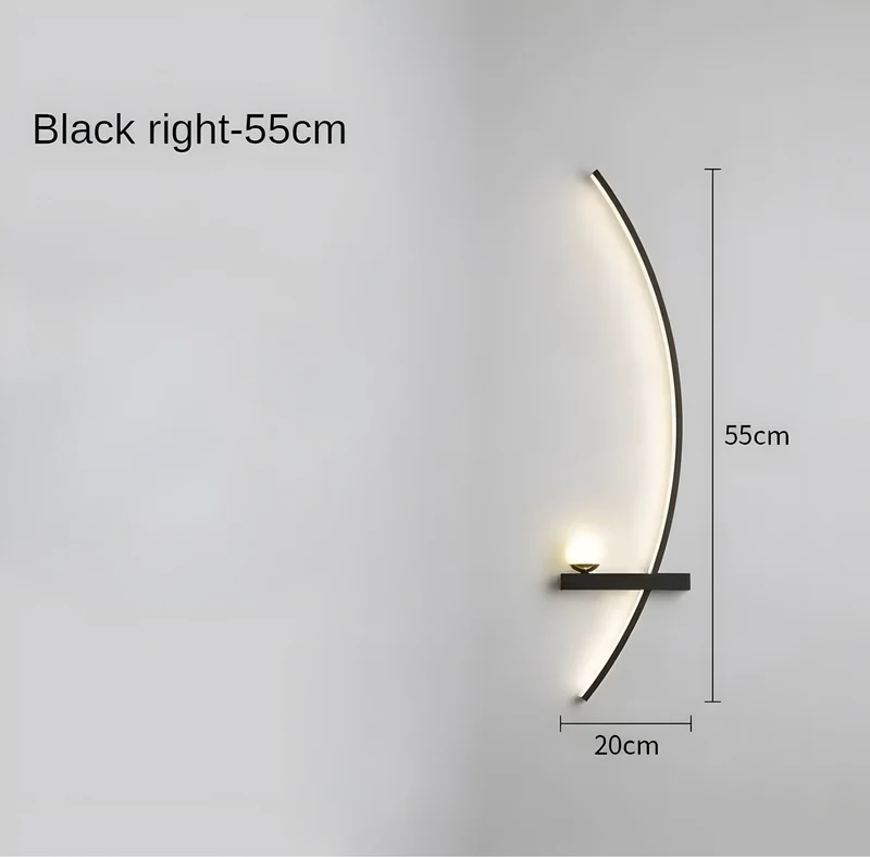 Moderne Led Wandleuchte Met Gebogen Design En Dimbare Verlichting Voor Slaap- En Woonkamer | Sansoti