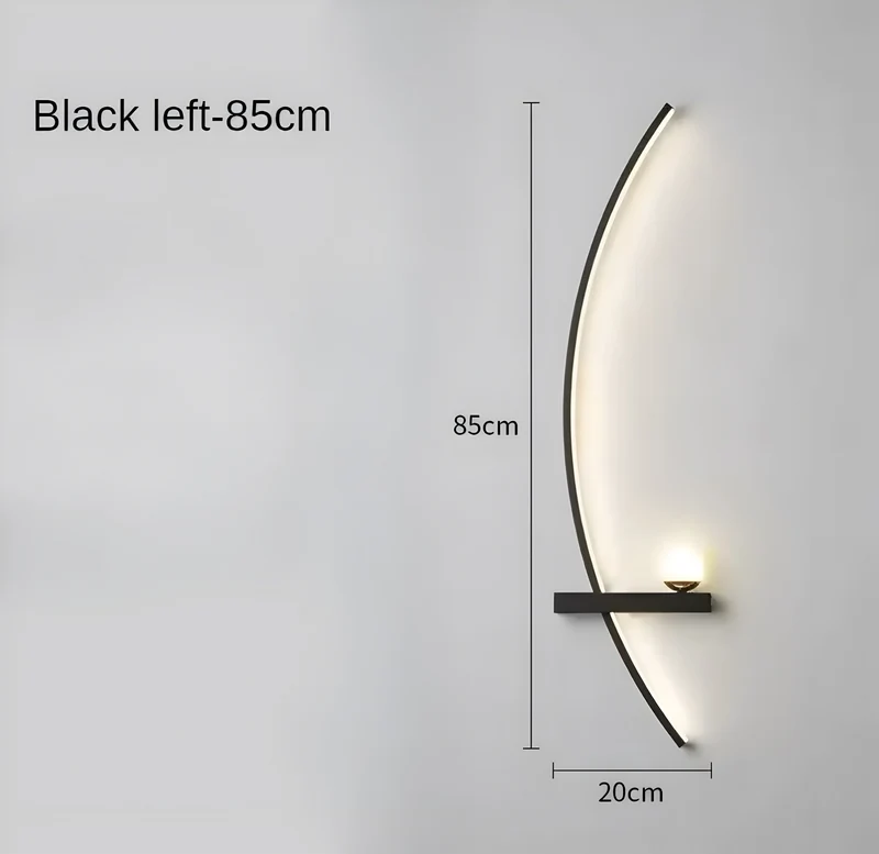 Moderne Led Wandleuchte Met Gebogen Design En Dimbare Verlichting Voor Slaap- En Woonkamer | Sansoti