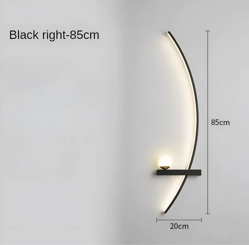 Moderne Led Wandleuchte Met Gebogen Design En Dimbare Verlichting Voor Slaap- En Woonkamer | Sansoti