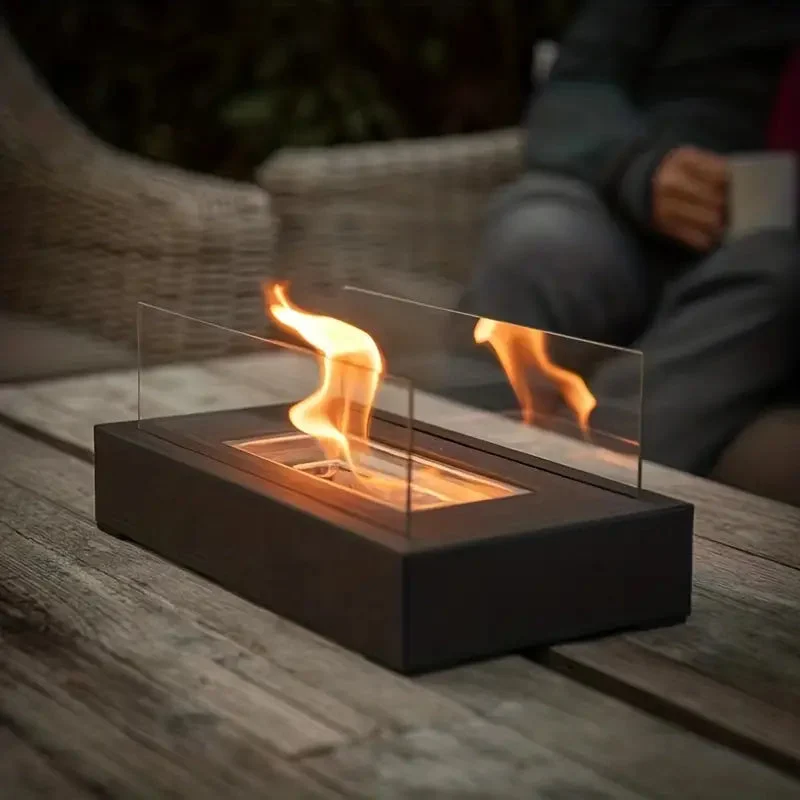 Luxe Bio-Ethanol Tafelhaard voor Binnen & Buiten – Rookvrije Sfeerhaard | Sansoti