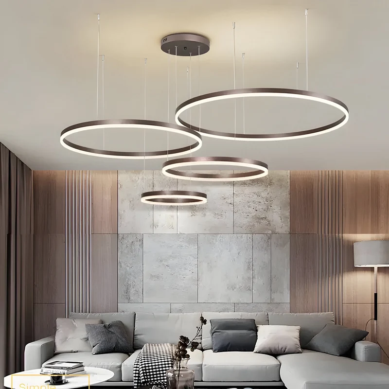 Moderne Led Ring Hanglamp Met Meerdere Lichtcirkels En Dimbare Verlichting | Sansoti