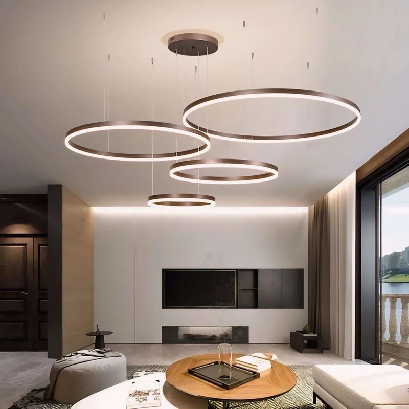Moderne Led Ring Hanglamp Met Meerdere Lichtcirkels En Dimbare Verlichting | Sansoti