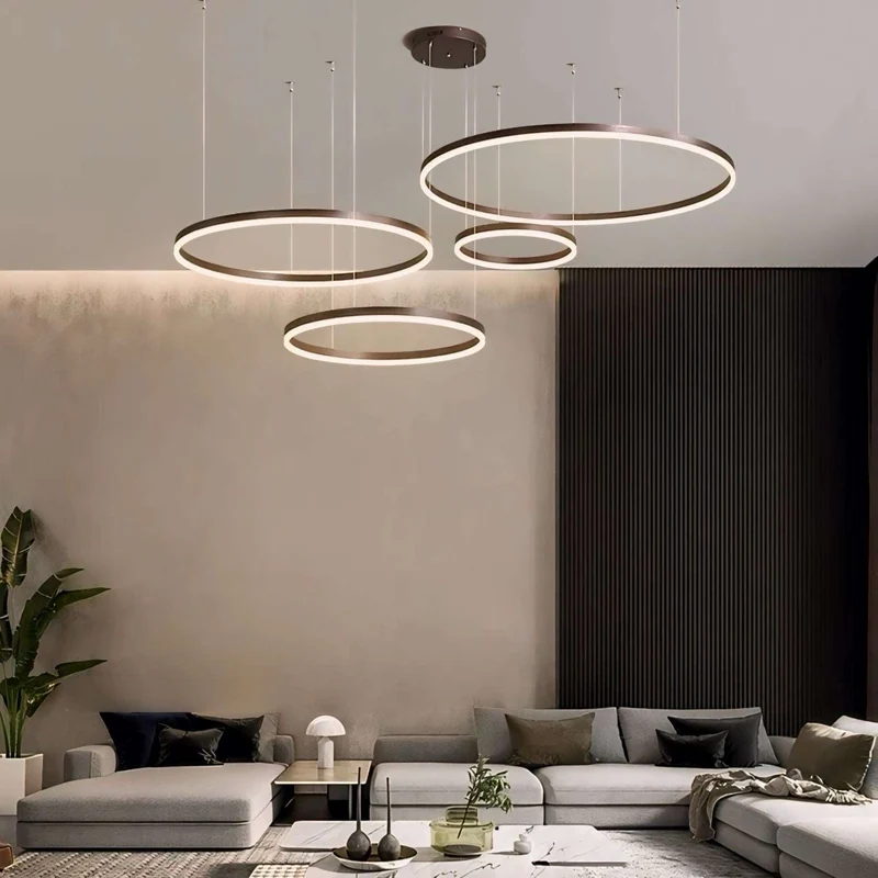 Moderne Led Ring Hanglamp Met Meerdere Lichtcirkels En Dimbare Verlichting | Sansoti