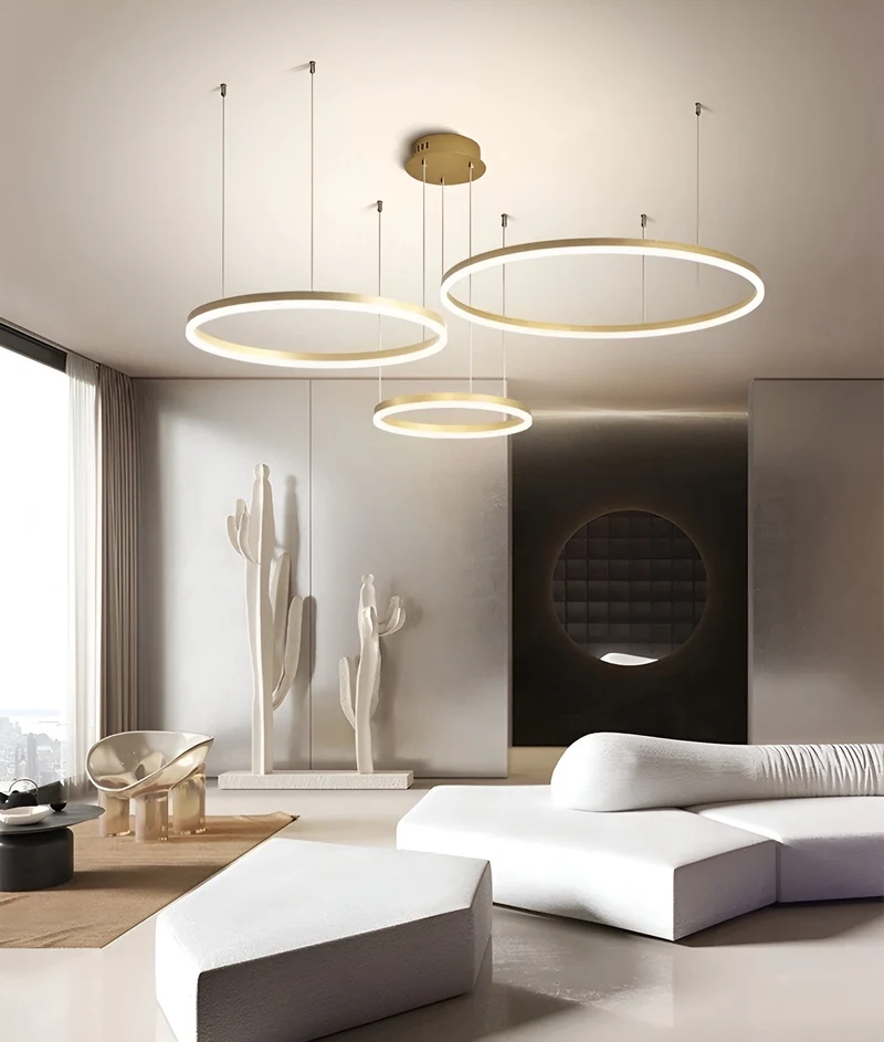 Moderne Led Ring Hanglamp Met Meerdere Lichtcirkels En Dimbare Verlichting | Sansoti