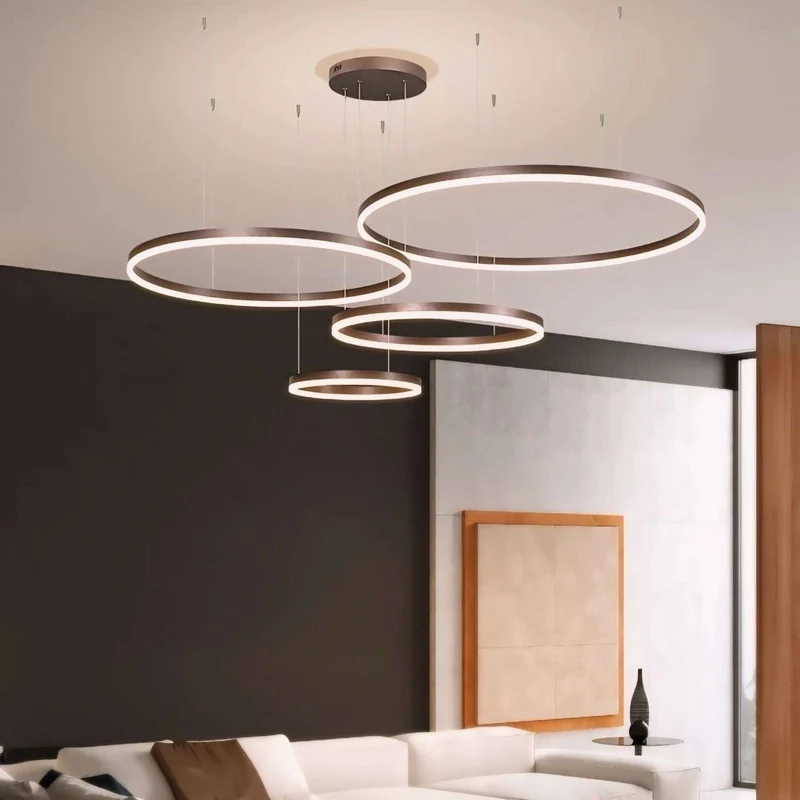Moderne Led Ring Hanglamp Met Meerdere Lichtcirkels En Dimbare Verlichting | Sansoti