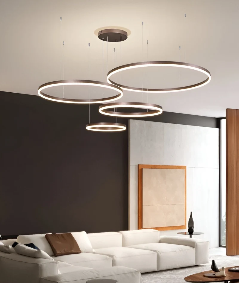 Moderne Led Ring Hanglamp Met Meerdere Lichtcirkels En Dimbare Verlichting | Sansoti