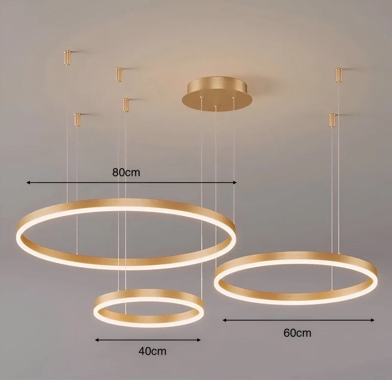 Moderne Led Ring Hanglamp Met Meerdere Lichtcirkels En Dimbare Verlichting | Sansoti