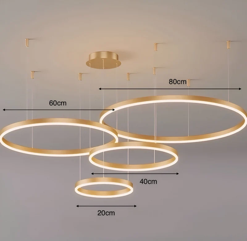 Moderne Led Ring Hanglamp Met Meerdere Lichtcirkels En Dimbare Verlichting | Sansoti