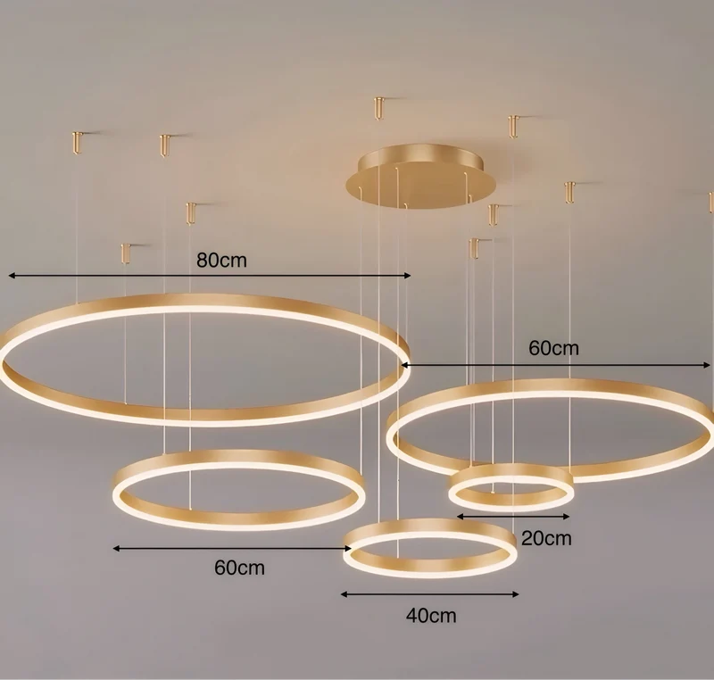 Moderne Led Ring Hanglamp Met Meerdere Lichtcirkels En Dimbare Verlichting | Sansoti