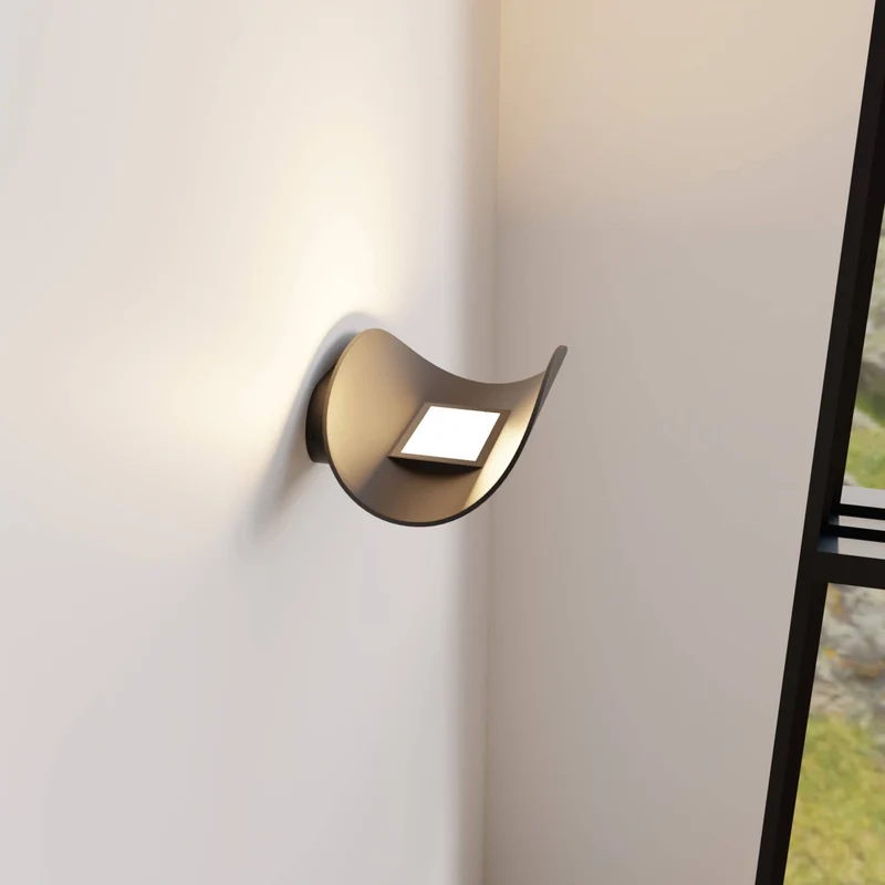 Minimalistische half ronde led wandlamp met warm indirect licht voor binnen en beschut buiten | Sansoti