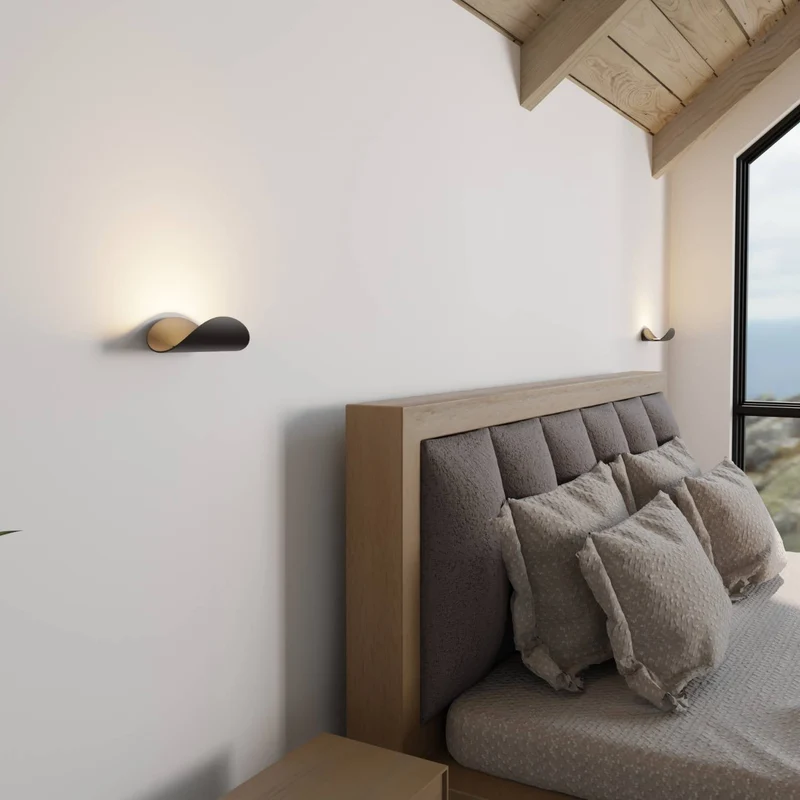 Minimalistische half ronde led wandlamp met warm indirect licht voor binnen en beschut buiten | Sansoti