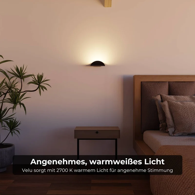 Minimalistische half ronde led wandlamp met warm indirect licht voor binnen en beschut buiten | Sansoti