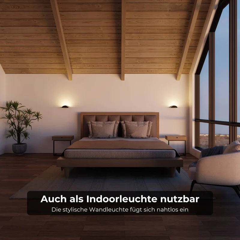 Minimalistische half ronde led wandlamp met warm indirect licht voor binnen en beschut buiten | Sansoti