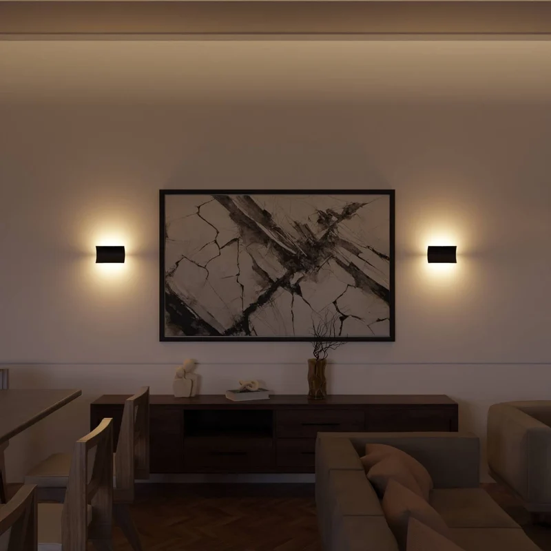 Elegante led wandlamp met warm indirect licht voor binnen en beschut buiten | Sansoti