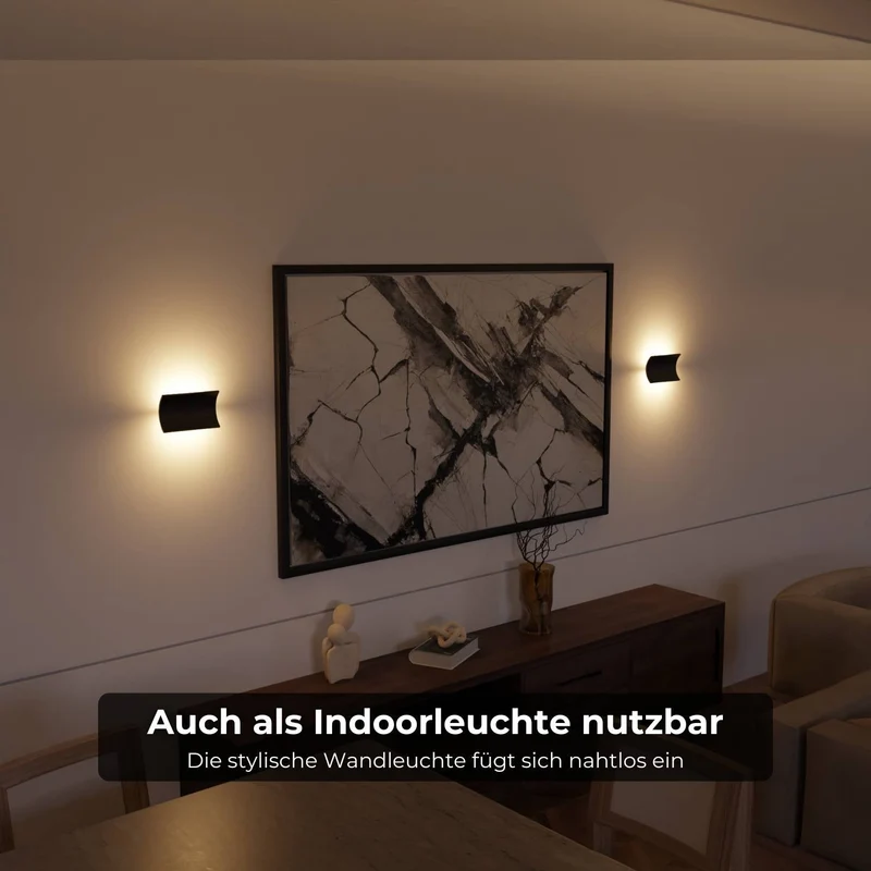 Elegante led wandlamp met warm indirect licht voor binnen en beschut buiten | Sansoti