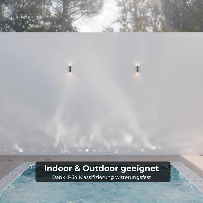 Compacte led wandlamp met warm up-down licht voor interieur en gevel | Sansoti