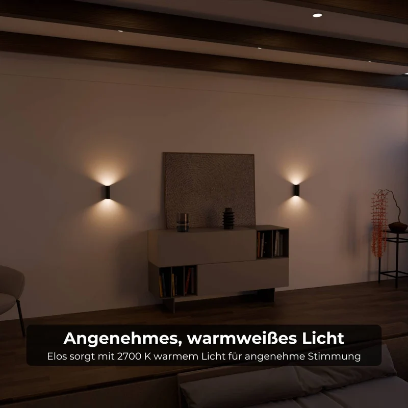 Compacte led wandlamp met warm up-down licht voor interieur en gevel | Sansoti