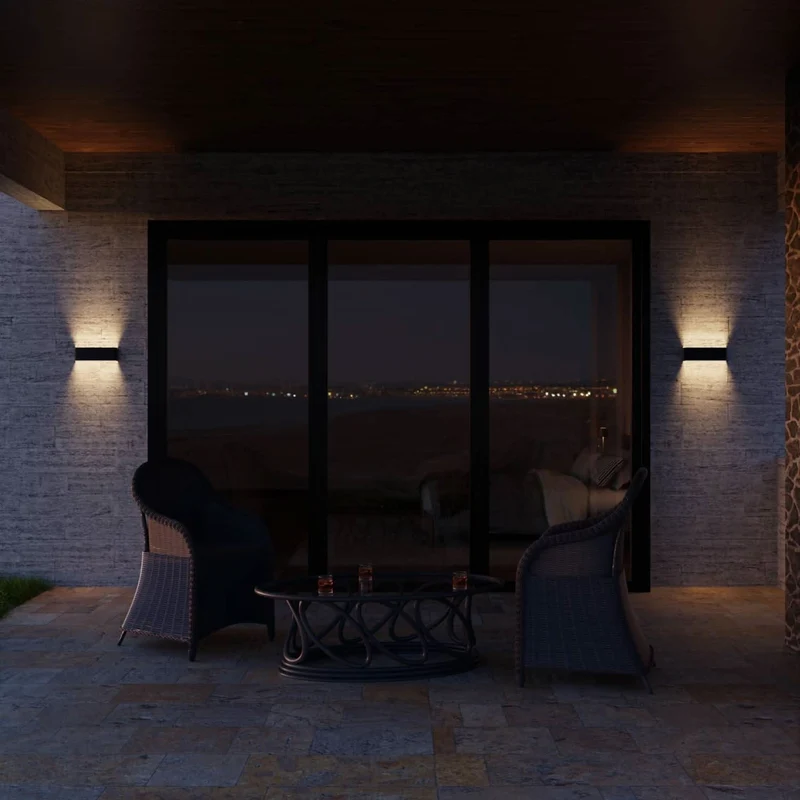 Minimalistische led wandlamp voor buiten en binnen met up-down licht | Sansoti