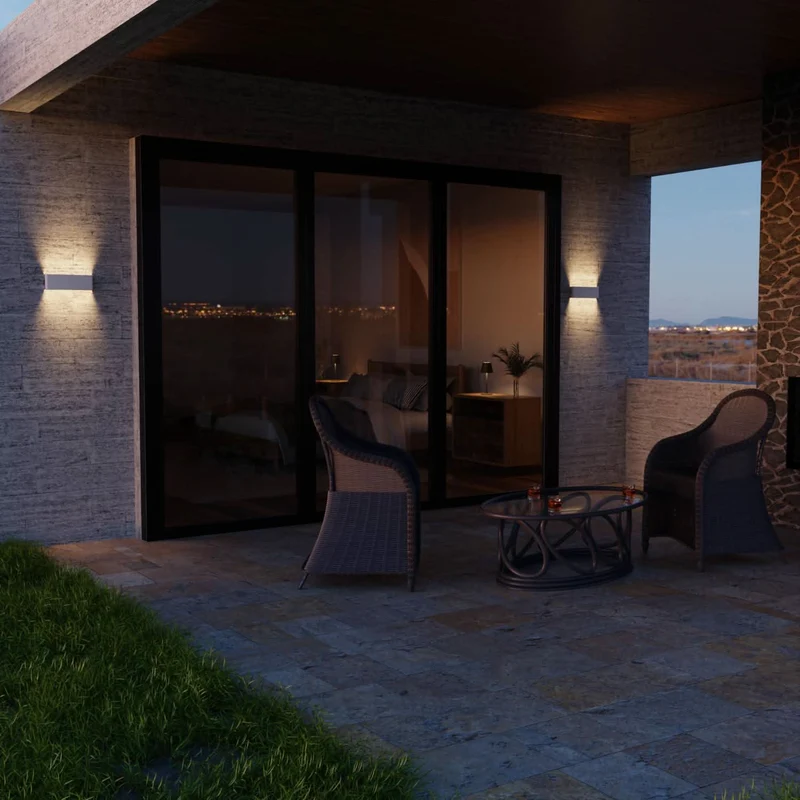 Minimalistische led wandlamp voor buiten en binnen met up-down licht | Sansoti