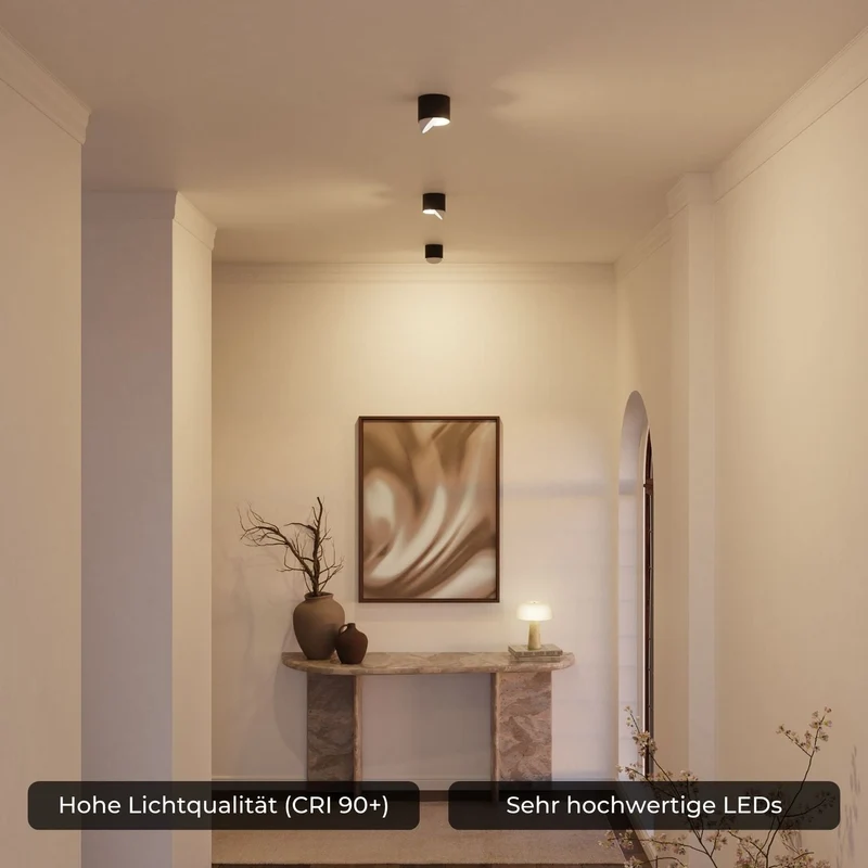 Verstelbare led plafondlamp met gericht warm 2700k licht voor hal keuken en woonkamer | Sansoti