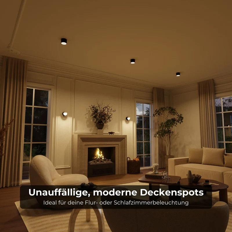 Verstelbare led plafondlamp met gericht warm 2700k licht voor hal keuken en woonkamer | Sansoti