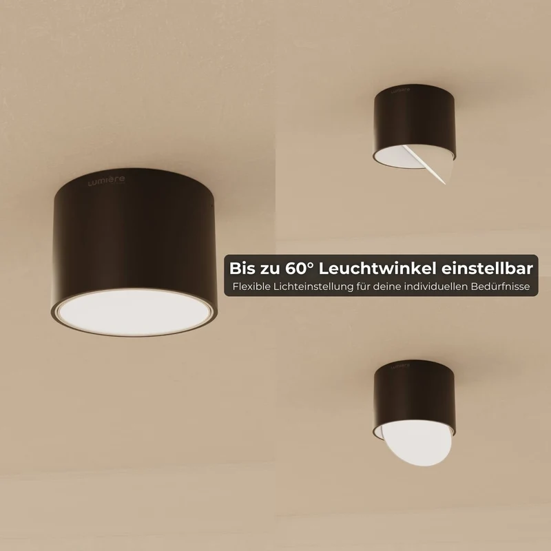 Verstelbare led plafondlamp met gericht warm 2700k licht voor hal keuken en woonkamer | Sansoti