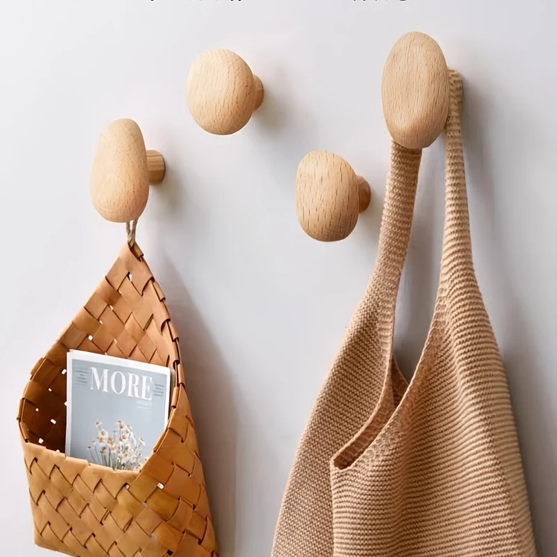 Natuurlijke Houten Wandhaken met Organische Vorm – Design Wandhaken voor Hal & Badkamer