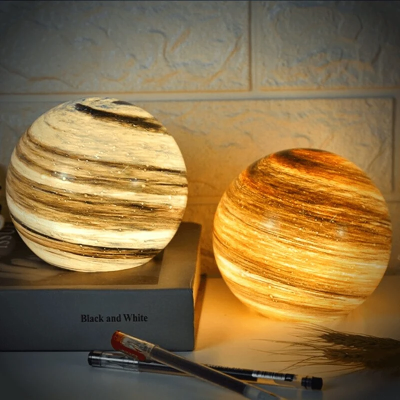 Glazen maanlamp met kosmisch design en sfeerverlichting voor slaapkamer en woonkamer | Sansoti