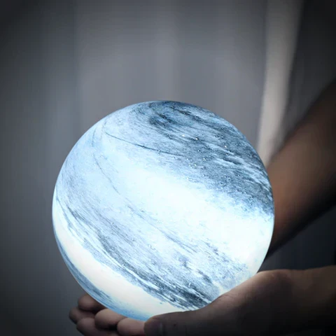 Glazen maanlamp met kosmisch design en sfeerverlichting voor slaapkamer en woonkamer | Sansoti