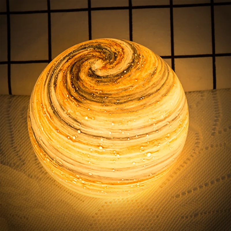 Glazen maanlamp met kosmisch design en sfeerverlichting voor slaapkamer en woonkamer | Sansoti