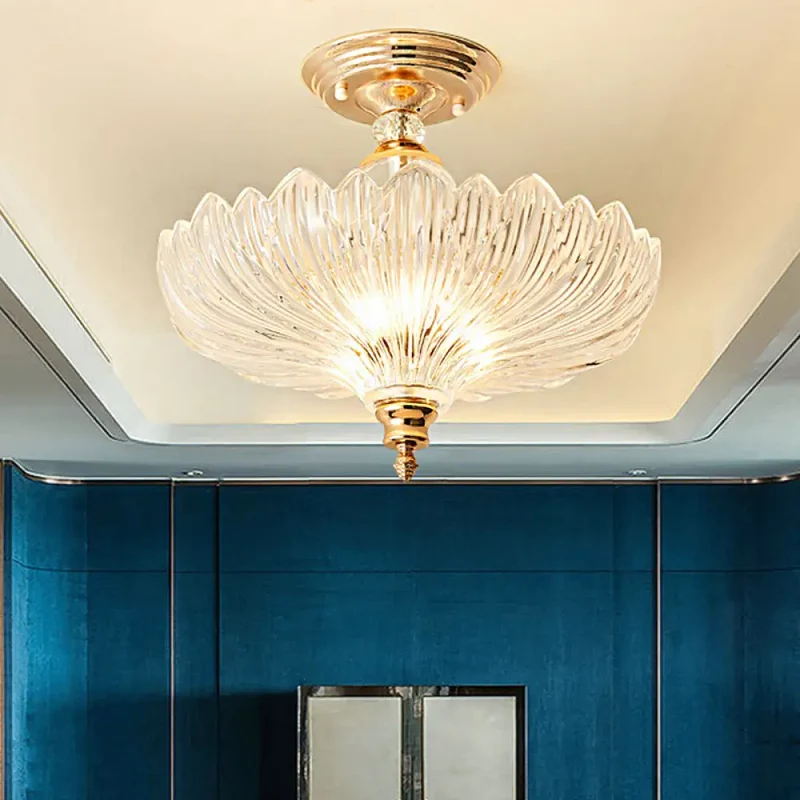 Kristallen Plafondlamp 3-Lichts met Golfrand Zwart Goud 30cm 40cm Semi-Flush Klassiek Design voor Eetkamer | Sansoti