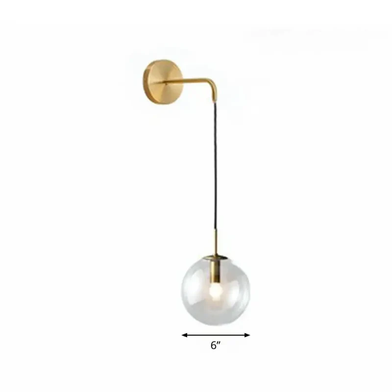 Glazen Wandlamp Bol Modern Metaal E26/E27 Fitting Woonkamer Slaapkamer Hal Scandinavisch Design Interieur | Sansoti
