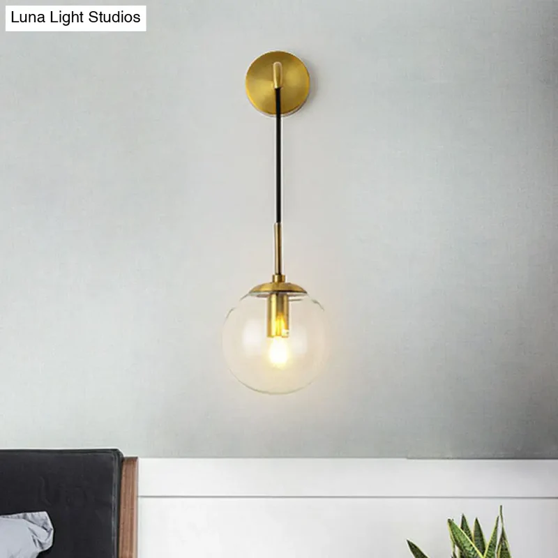 Glazen Wandlamp Bol Modern Metaal E26/E27 Fitting Woonkamer Slaapkamer Hal Scandinavisch Design Interieur | Sansoti