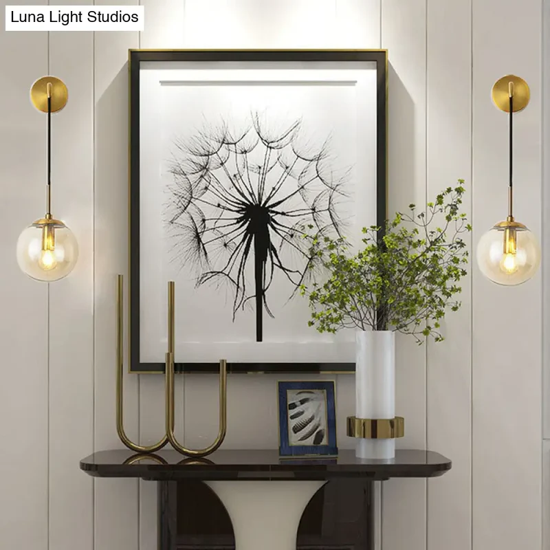 Glazen Wandlamp Bol Modern Metaal E26/E27 Fitting Woonkamer Slaapkamer Hal Scandinavisch Design Interieur | Sansoti