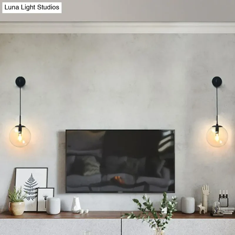 Glazen Wandlamp Bol Modern Metaal E26/E27 Fitting Woonkamer Slaapkamer Hal Scandinavisch Design Interieur | Sansoti