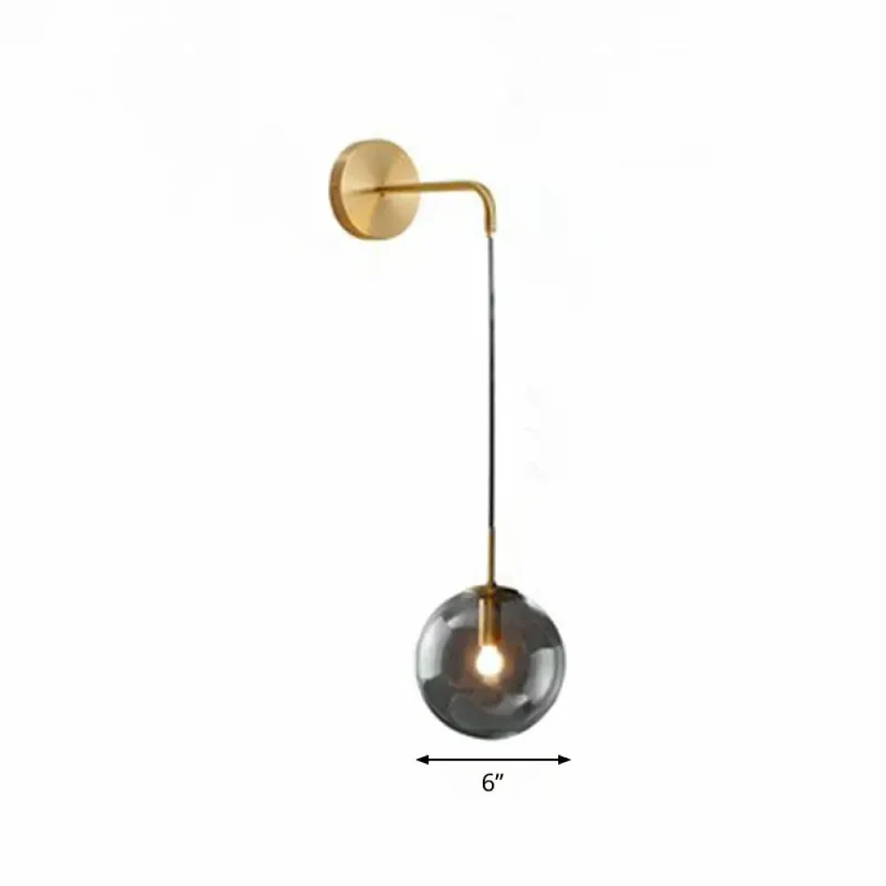 Glazen Wandlamp Bol Modern Metaal E26/E27 Fitting Woonkamer Slaapkamer Hal Scandinavisch Design Interieur | Sansoti