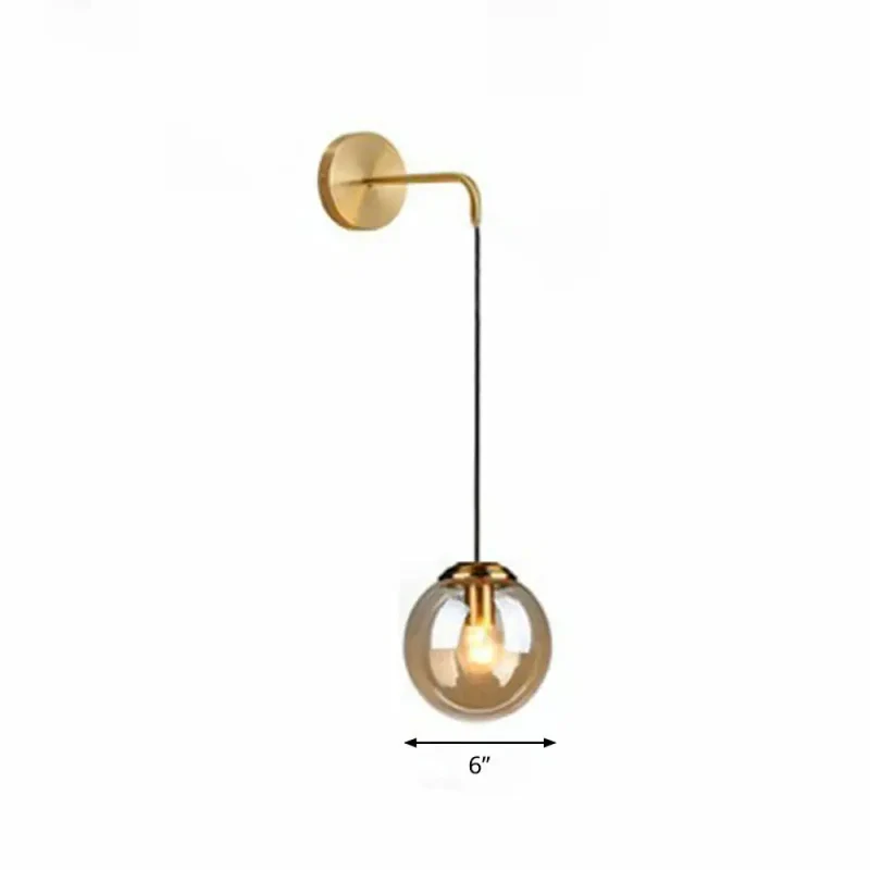 Glazen Wandlamp Bol Modern Metaal E26/E27 Fitting Woonkamer Slaapkamer Hal Scandinavisch Design Interieur | Sansoti