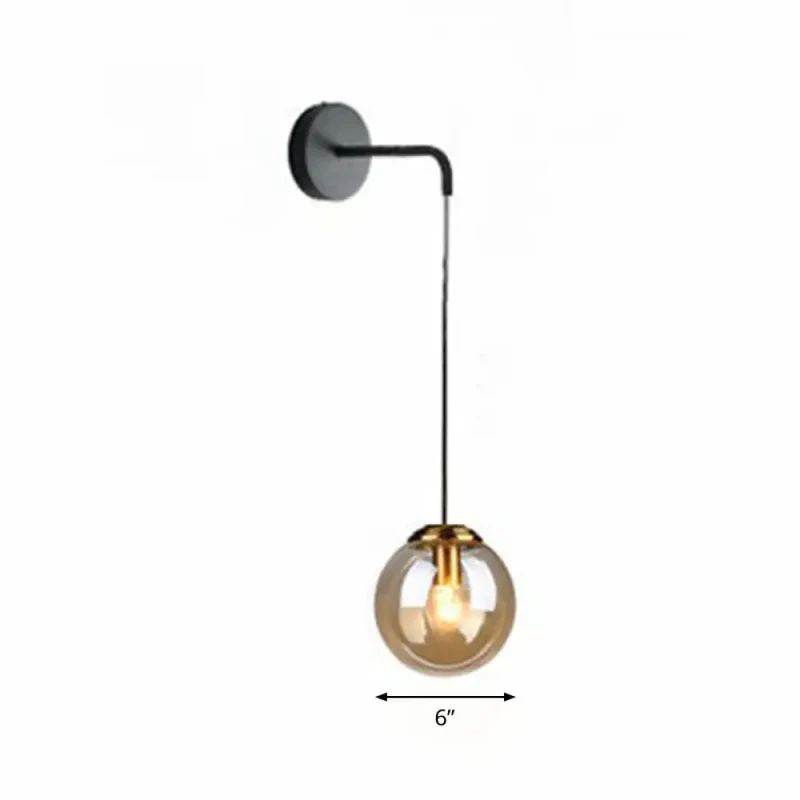 Glazen Wandlamp Bol Modern Metaal E26/E27 Fitting Woonkamer Slaapkamer Hal Scandinavisch Design Interieur | Sansoti