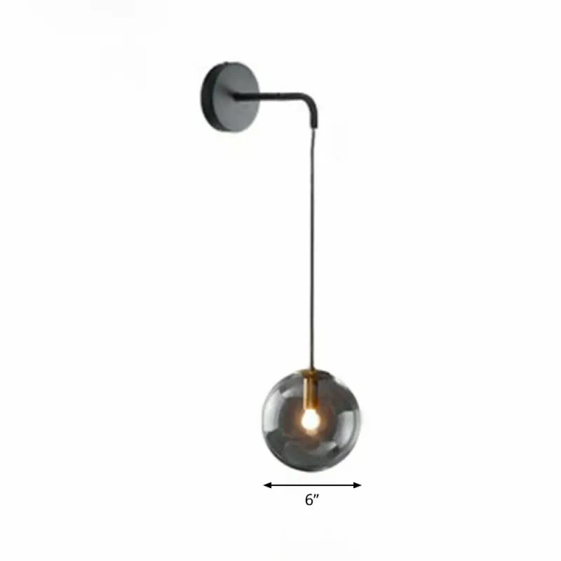 Glazen Wandlamp Bol Modern Metaal E26/E27 Fitting Woonkamer Slaapkamer Hal Scandinavisch Design Interieur | Sansoti