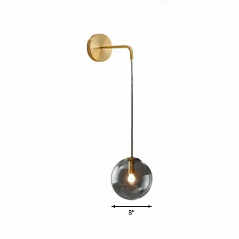 Glazen Wandlamp Bol Modern Metaal E26/E27 Fitting Woonkamer Slaapkamer Hal Scandinavisch Design Interieur | Sansoti