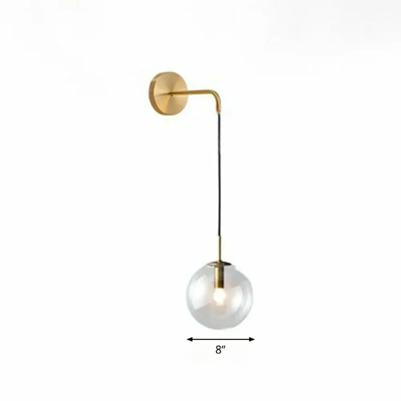 Glazen Wandlamp Bol Modern Metaal E26/E27 Fitting Woonkamer Slaapkamer Hal Scandinavisch Design Interieur | Sansoti