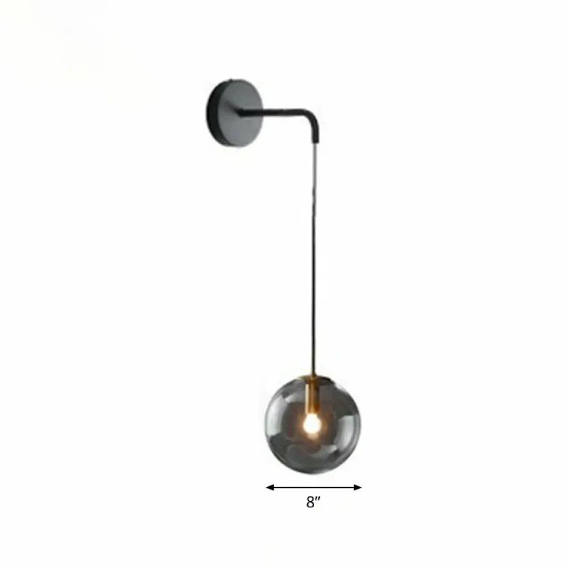 Glazen Wandlamp Bol Modern Metaal E26/E27 Fitting Woonkamer Slaapkamer Hal Scandinavisch Design Interieur | Sansoti