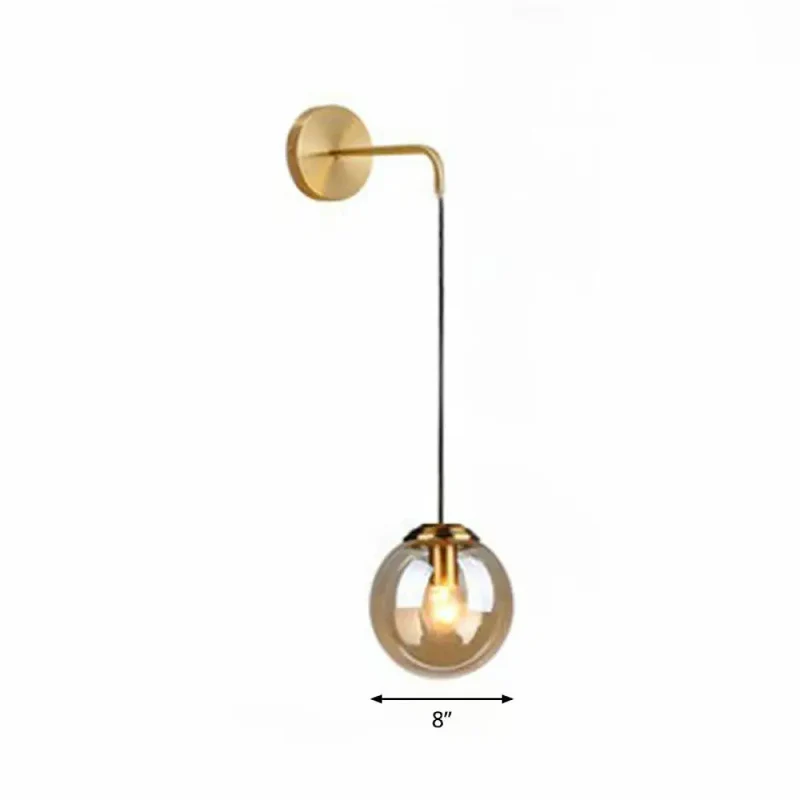 Glazen Wandlamp Bol Modern Metaal E26/E27 Fitting Woonkamer Slaapkamer Hal Scandinavisch Design Interieur | Sansoti
