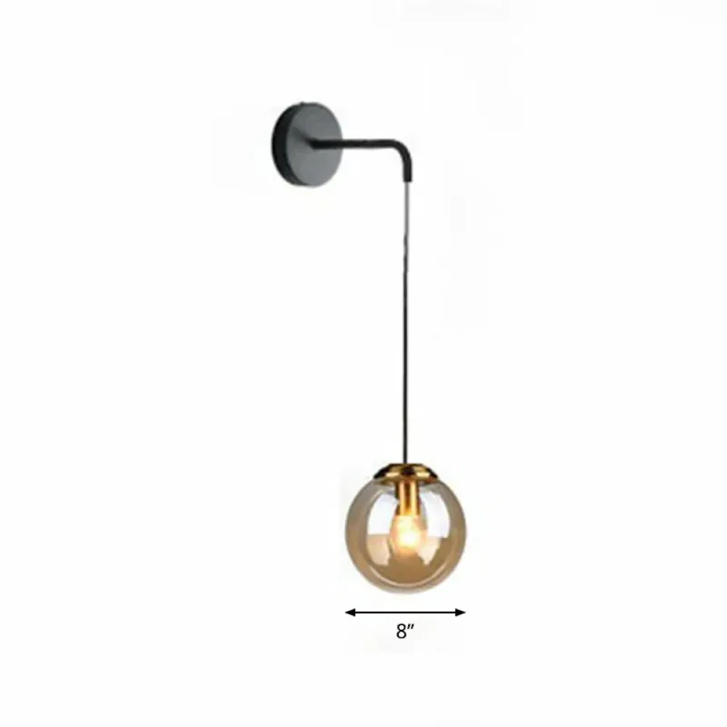 Glazen Wandlamp Bol Modern Metaal E26/E27 Fitting Woonkamer Slaapkamer Hal Scandinavisch Design Interieur | Sansoti